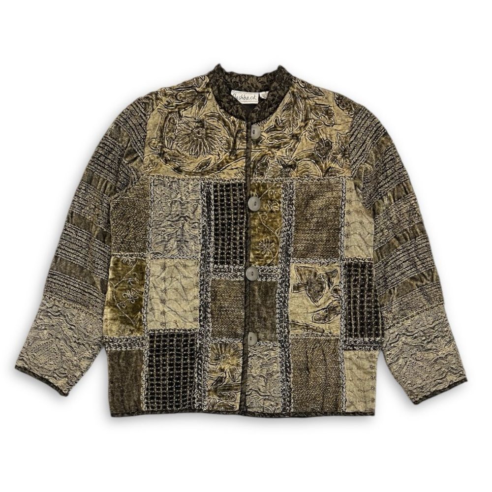 Flashback Velour Patchwork Blazer Jacket Size Sma… - image 15